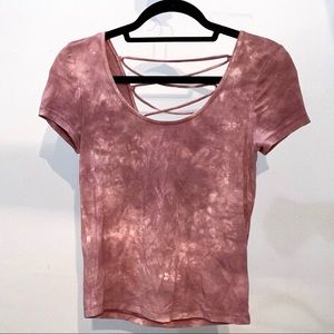 AEO Soft & Sexy Tie Dye Crop Top - S / Pink